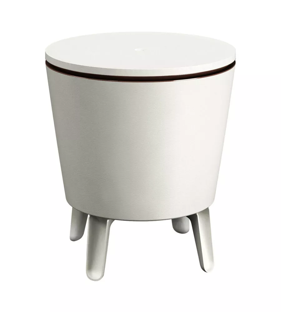 TAVOLINO PORTAGHIACCIO PORTATILE KETER "COOL BAR" BIANCO, 49,5X49,5X84,5 CM